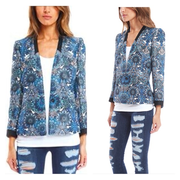 NWOT Helmut Lang 
Mandala-Print Wet effect Jacket in blue size 0 - Picture 7 of 16